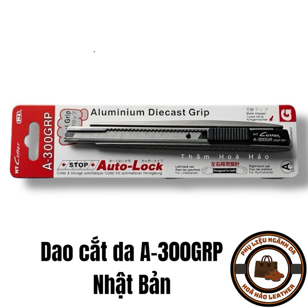 Dao Cắt Da NT Cutter A-300GRP Thân Nhôm Auto-Lock - Hàng Nhật Bản Cho Leathercraft - Hòa Hảo Leather