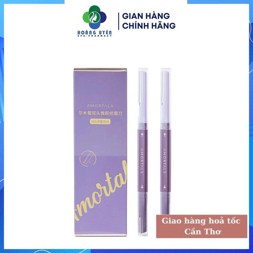 Bộ 2 dao cạo lông mày AMORTALS hai đầu tiện dụng, dao tỉa lông mày cạo râu tiện lợi
