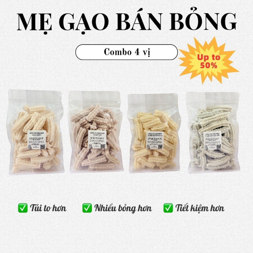(TÚI LỚN) Combo bỏng ăn dặm Hipp 4 vị dành cho bé từ 6 tháng tuổi