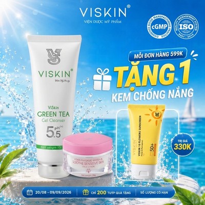 Combo Tiết kiệm Phục hồi da nhiễm corticoid - Dược mỹ phẩm VISKIN (bộ 2 sản phẩm) [CHÍNH HÃNG]