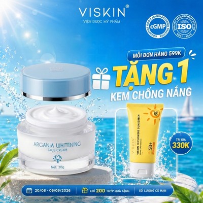 Kem dưỡng trắng VISKIN tinh chất Argan - 30g [CHÍNH HÃNG]
