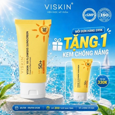 Kem chống nắng VISKIN SPF 50+, PA+++ 10 loài hoa  - 50g [CHÍNH HÃNG]