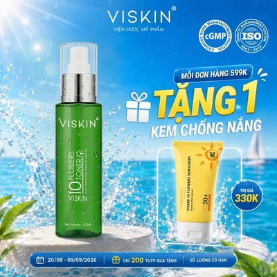 Toner 10 Loài Hoa VISKIN Cân Bằng & Dưỡng Da pH 5.5 - 100ml [CHÍNH HÃNG]
