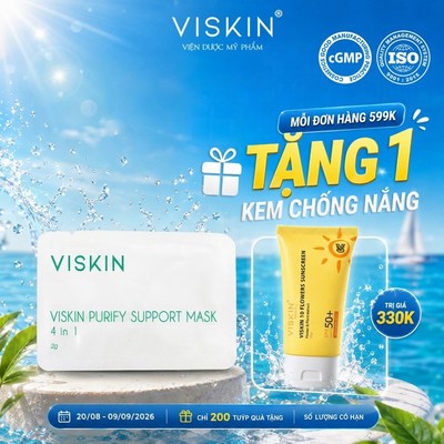 1 gói Mặt nạ sủi bọt VISKIN thải độc, hỗ trợ phục hồi da 4 trong 1 – gói 2g [CHÍNH HÃNG]
