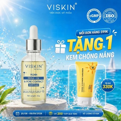 Siêu tinh chất Pionin VISKIN giảm mụn, giảm nhờn và se khít lỗ chân lông - 30g [CHÍNH HÃNG]