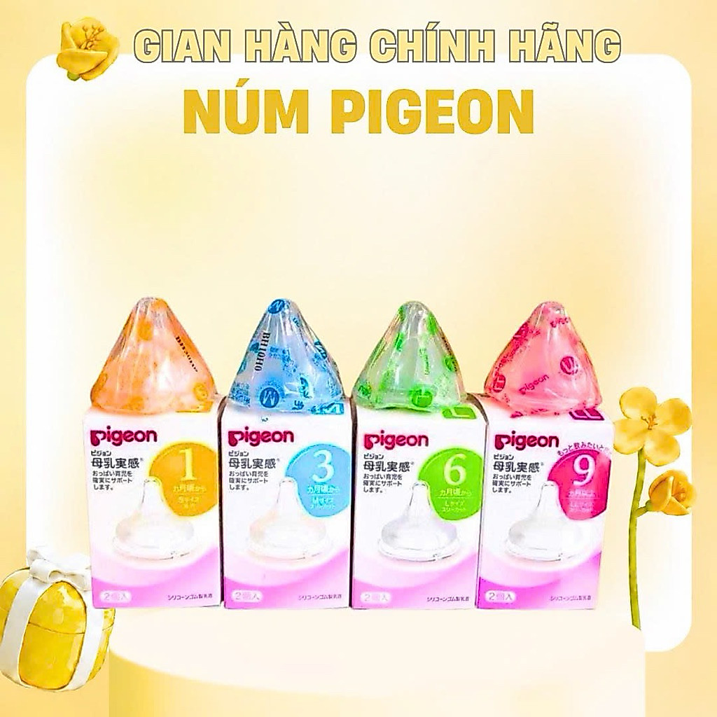 Núm ti Pegion cho các bình sữa cổ rộng đường kính núm 5cm mẫu 2025