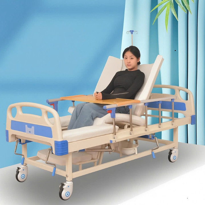 Giường Y Tế Cao Cấp 3 Tay Quay nâng hạ lưng, nâng hạ chân, lật trái phải, có…