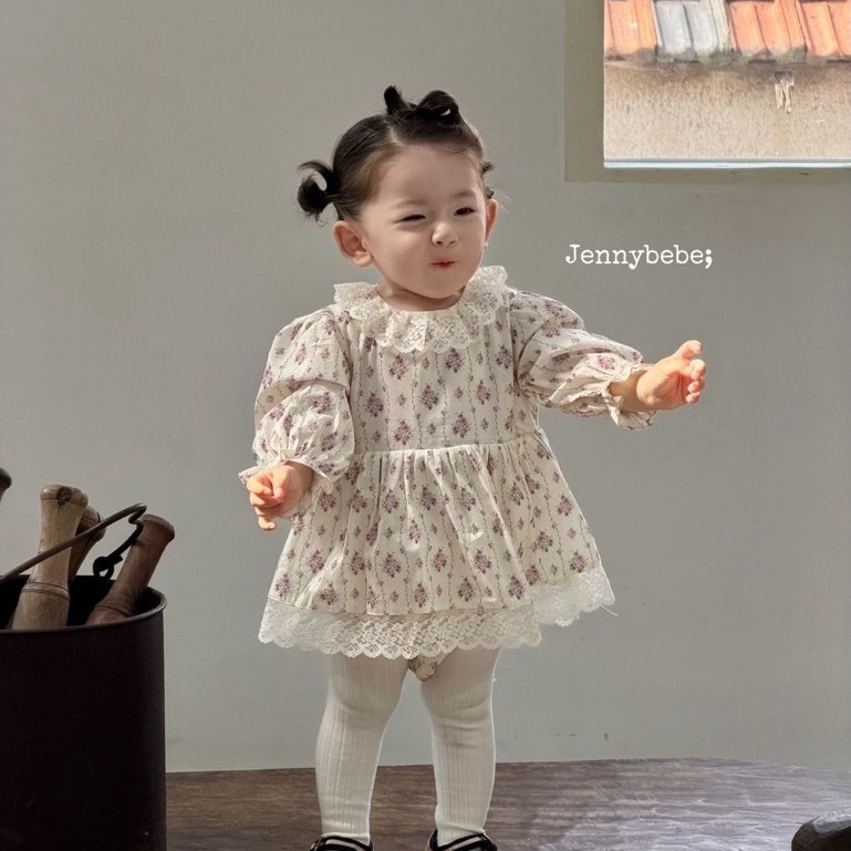 Jennybebe2026| Suit hoa ren phong cách vintage cho bé 6 -13kg