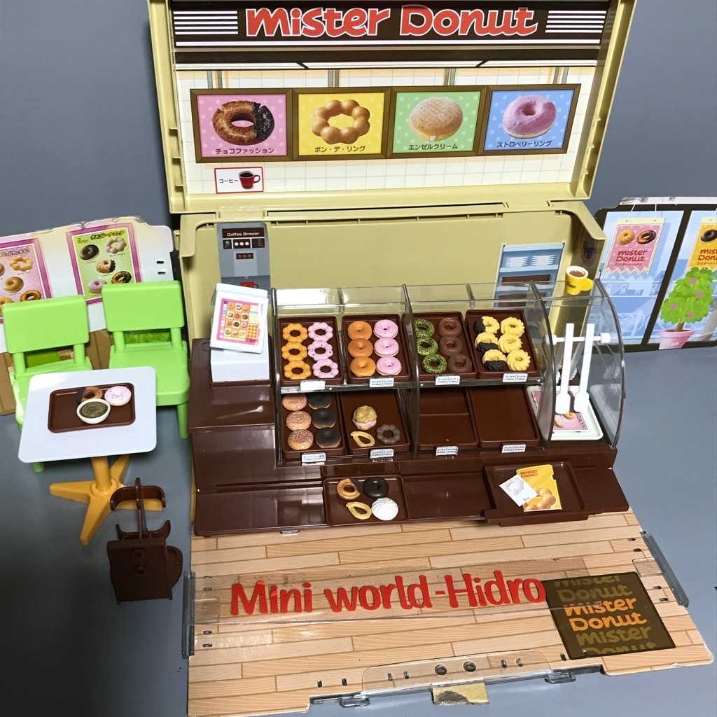 K1819 Đứt nút khoá Đồ chơi Cửa hàng Bánh Donut búp bê Licca-chan Mister Donut Shop Takara Tomy Miste
