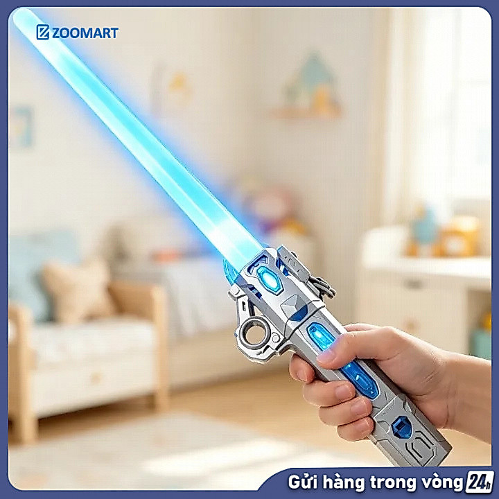 Đồ chơi kiếm laser bảy màu co giãn, Thép titan bạc, Giảm giá,Đồ chơi kiếm laser, Có thể co giãn, Phá