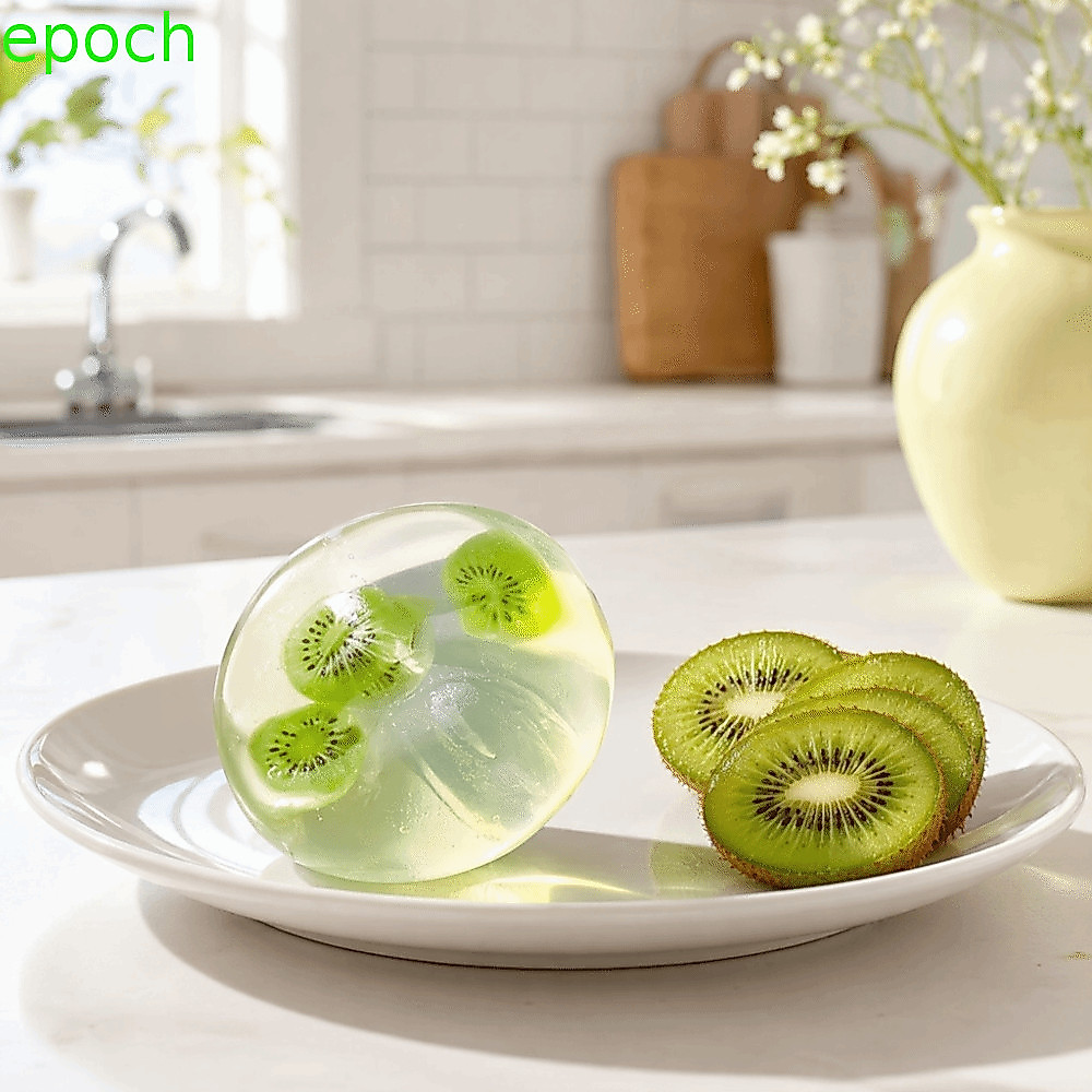 EPOCH Dầu dừa Squishy Ball, Trái cây dâu tây trong suốt Đồ chơi bóp, Di động màu cam trong suốt Jell
