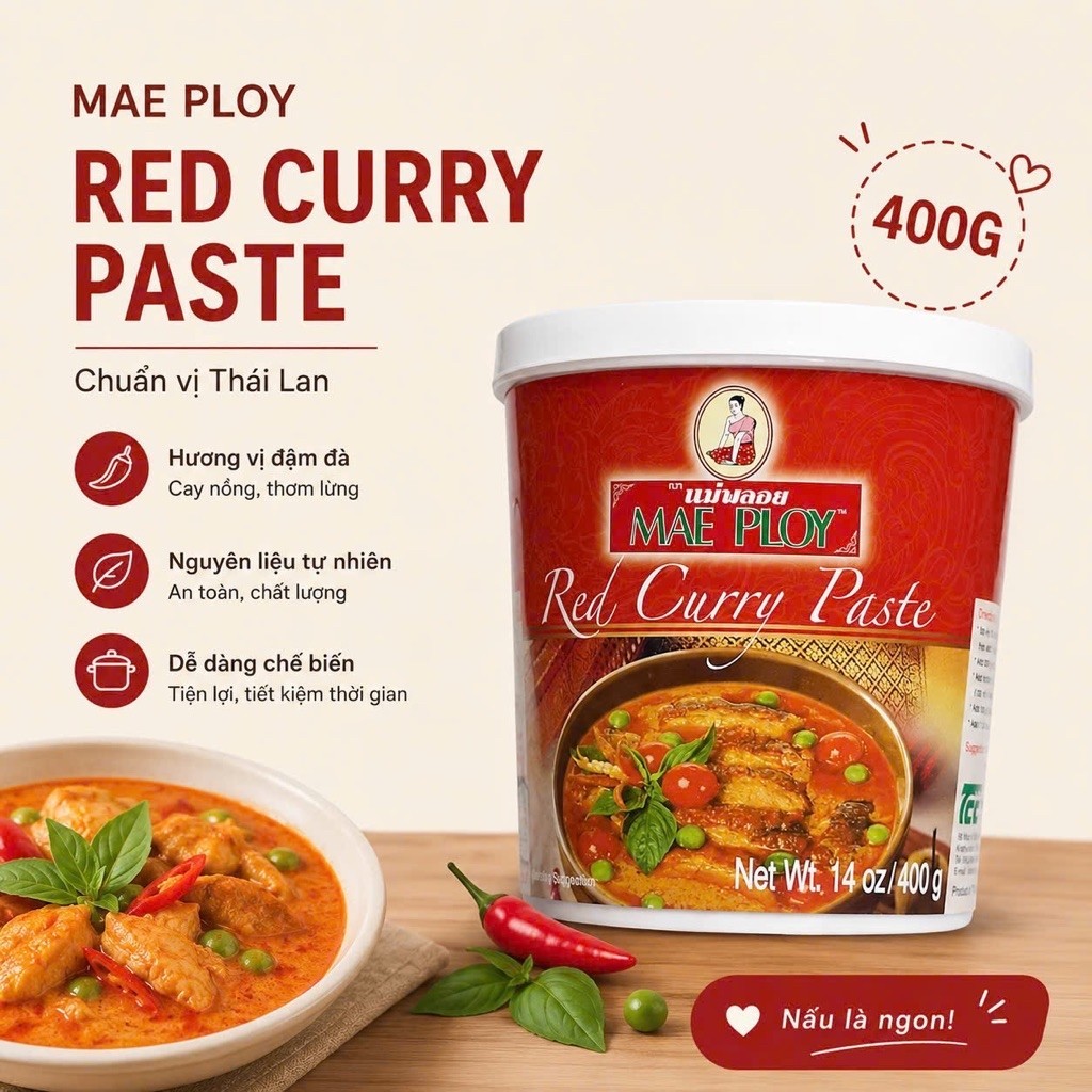 Gia Vị CARI Đỏ MAEPLOY ( hộp 400g )nhập khẩu Thái Lan