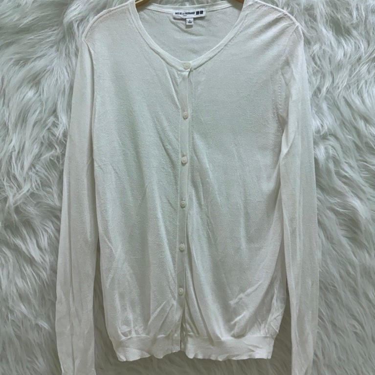 [2hand] C107 size L Cardigan Uniqlo màu trắng