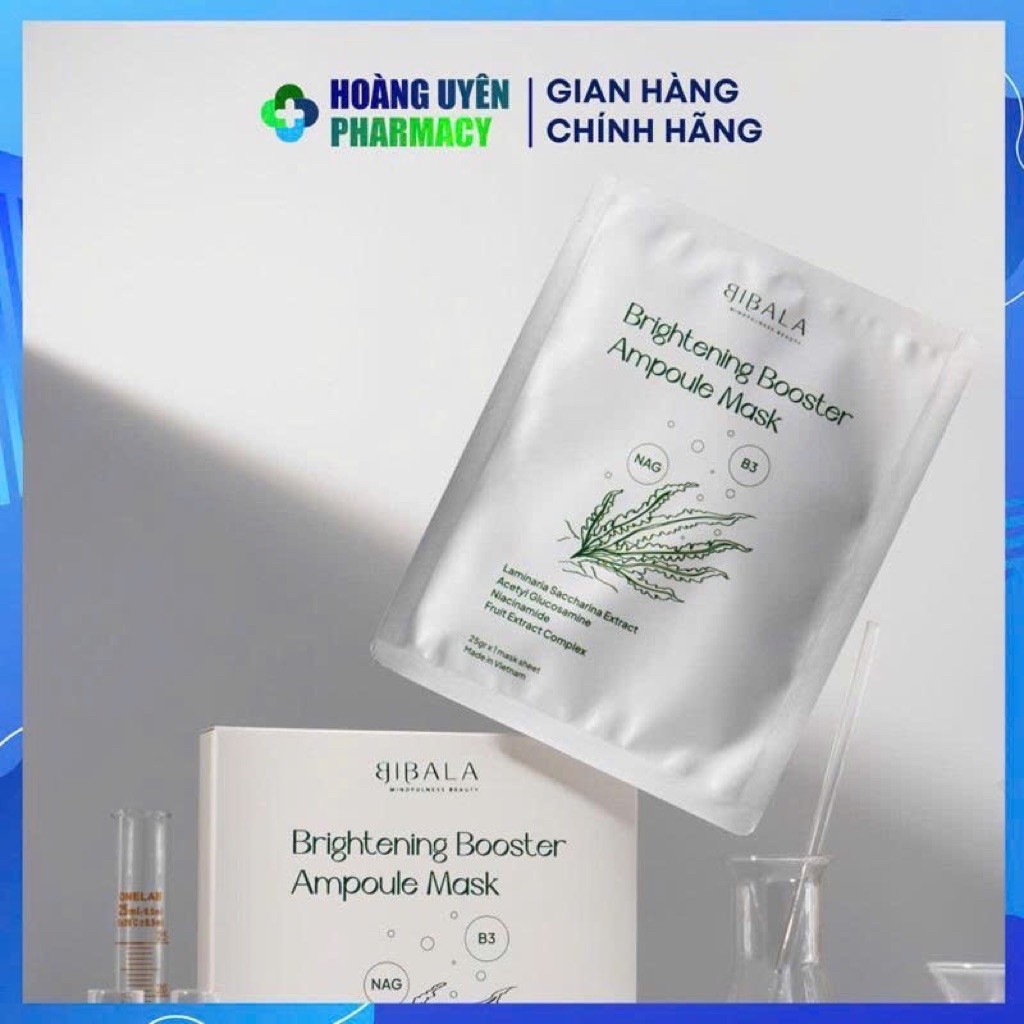 [Hộp 8 miếng] Mặt nạ Bibala Brightening Booster Ampoule Mask