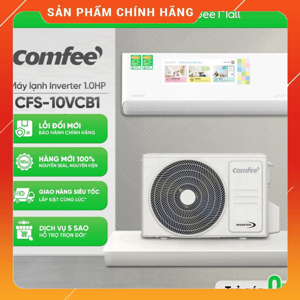 Sale lớn - Máy Lạnh COMFEE Inverter 1 Ngựa CFS-10VCB1 Tích Hợp Công Nghệ Inverter . Giao nhanh.