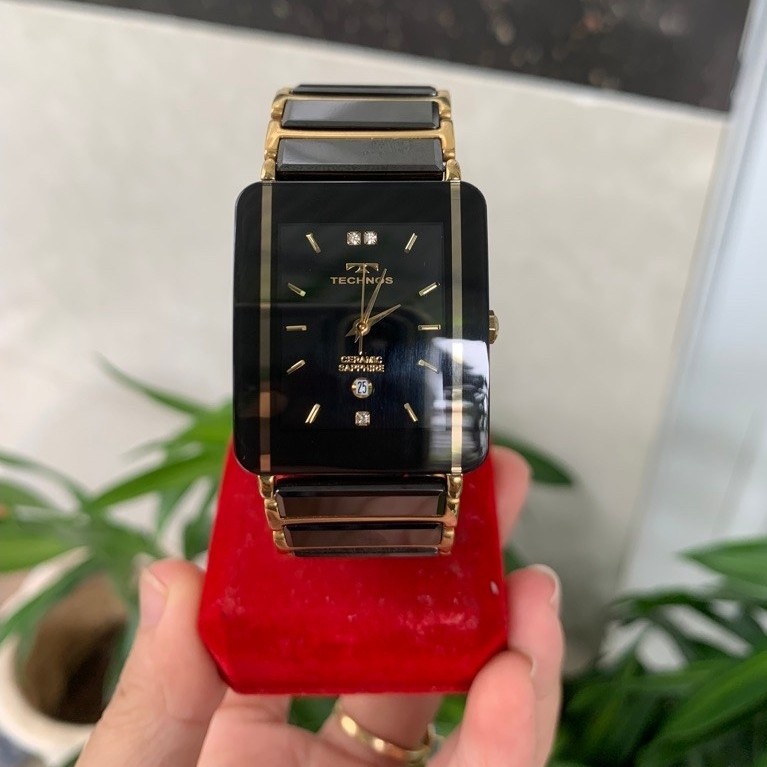 Đồng hồ tank nam đá Ceramic Technos ( New 95% )