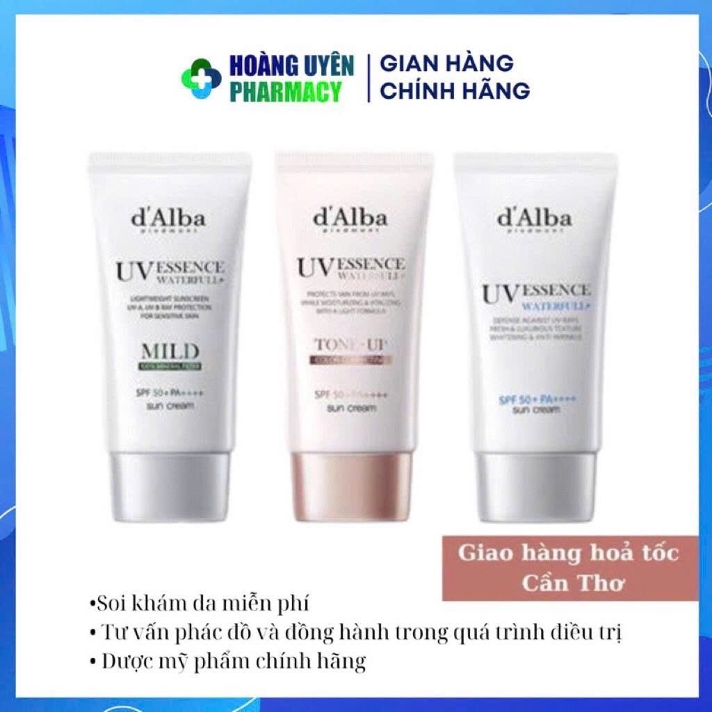 Kem chống nắng d'Alba Waterfull TONE UP PINK Correcting Sun Cream SPF50+ PA++++/ Kem chống nắng d'Al