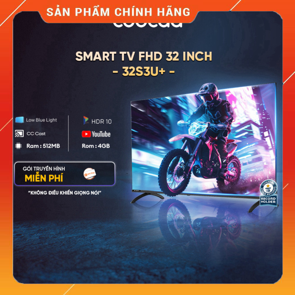Sale lớn - Smart TV Coocaa 32 Inch Wifi, Full HD, Model 32S3U+ . Giao nhanh.