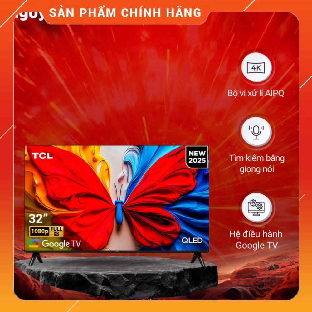Sale lớn - Google TCL Tivi QLED Full HD 32 inch 2025 Mới 32S5K . Giao nhanh.