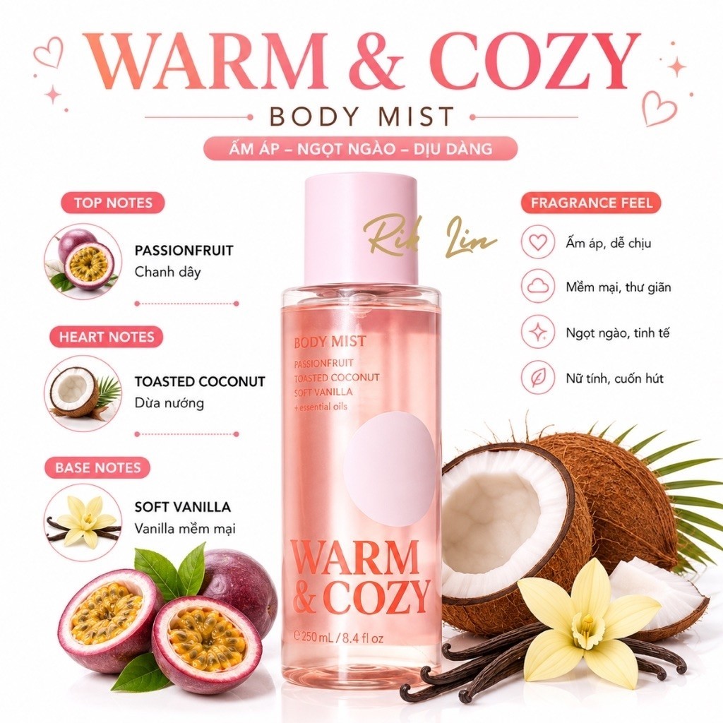 WARM COZY |WARM COZY SHIMMER |WARM & COZY GLOW - Xịt Thơm Body Mist