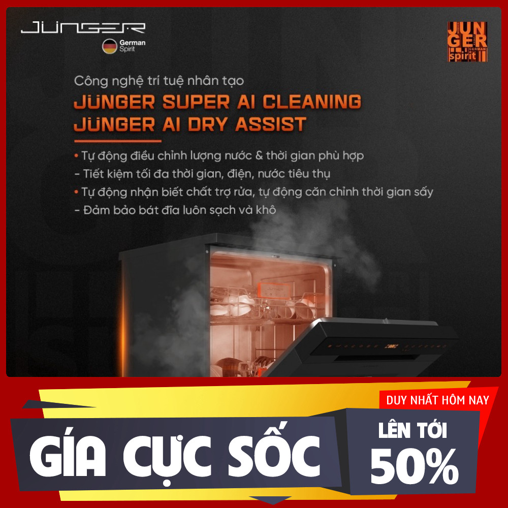 ib shop_ Máy rửa bát Junger Leopard DWJ183VG Bảo Hành 7 Năm, Tiệt trùng bằng tia UV – BST _mới 100%