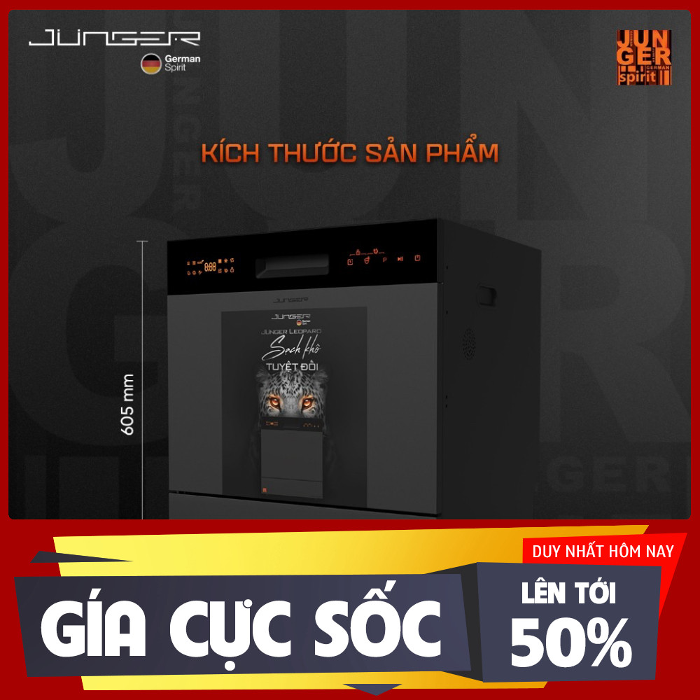 ib shop_ Máy rửa bát Junger Leopard DWJ136VG, Sấy Khô Tuyệt Đối, Khử khuẩn bằng tia UV – BNK _mới 10