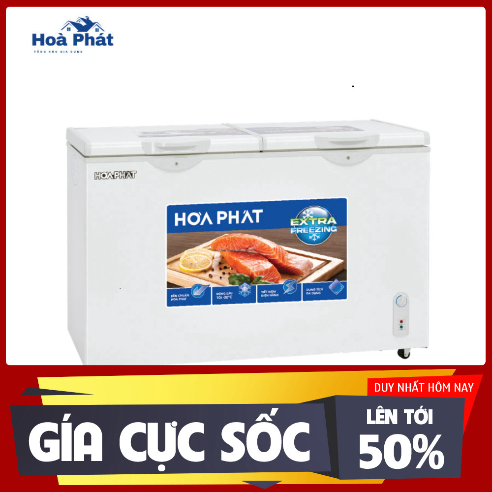 ib shop_ Tủ đông Hòa Phát HPF BD6205 205L 2 ngăn 2 cánh dàn đồng Đông Mát Extra Freezing _mới 100%