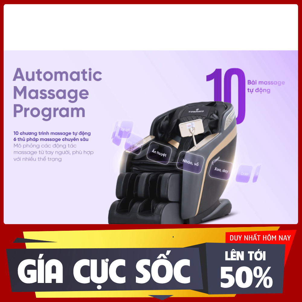 ib shop_ Ghế massage toàn thân Toshiko T59, đa chức năng, sử dụng công nghệ con lăn 4D cao cấp _mới 
