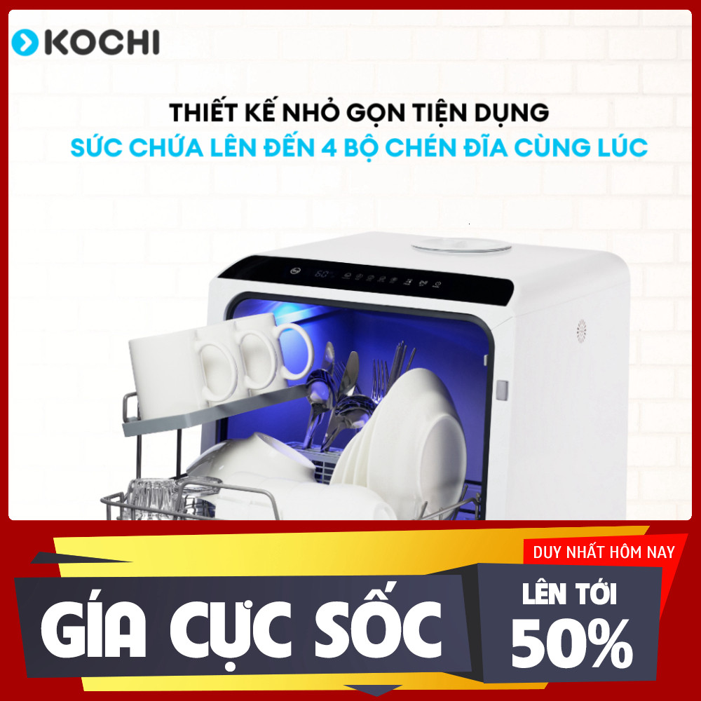 ib shop_ Máy rửa chén bát để bàn KOCHI C400  sức chứa 4 bộ  Không lắp đặt  Rửa nước nóng áp suất cao