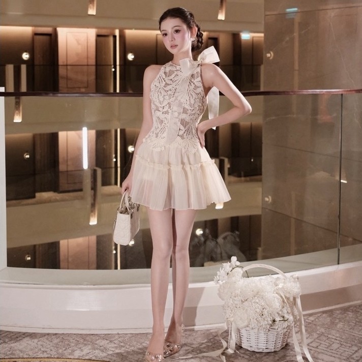 Set yếm ren nơ xinh BB
