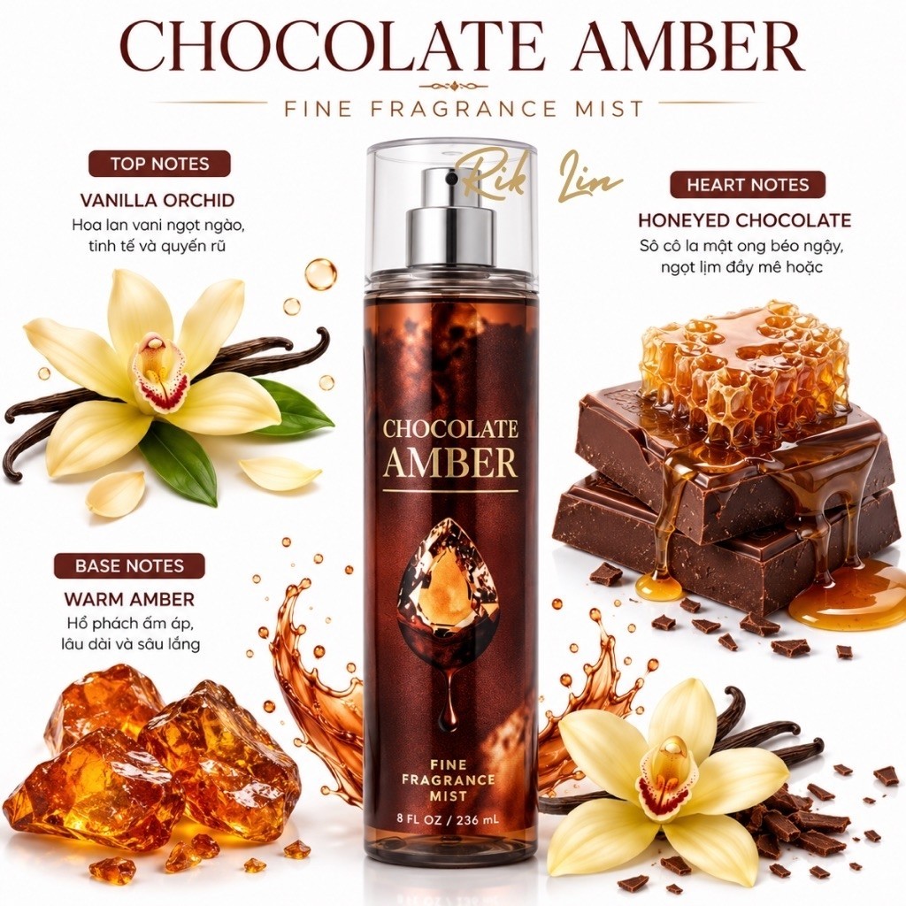 CHOCOLATE AMBER _ Xịt Thơm Body Mist  Misty Morning