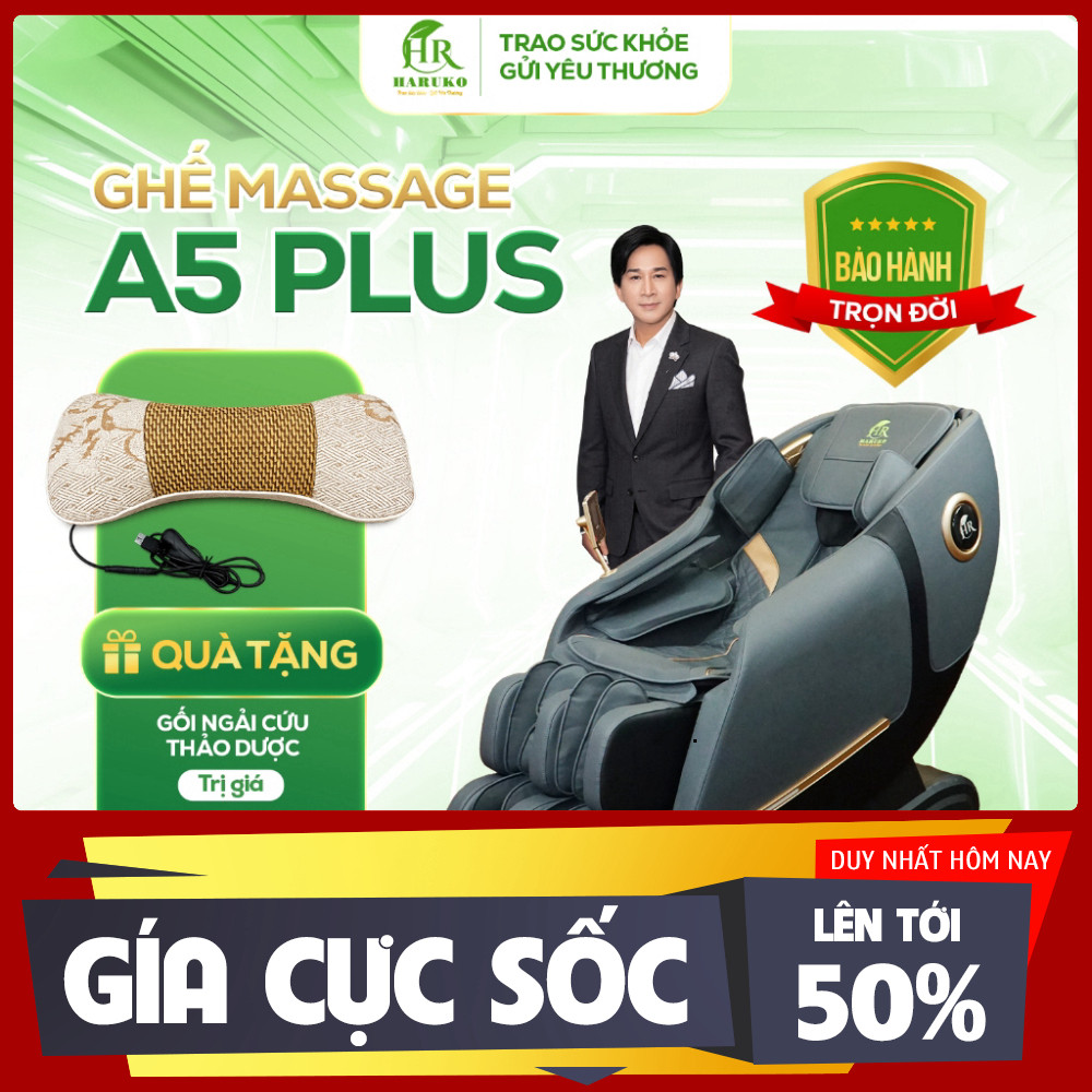 ib shop_ Ghế massage toàn thân HR Haruko A5 Plus, máy massage con lăn di chuyển, lắp đặt tại nhà khá