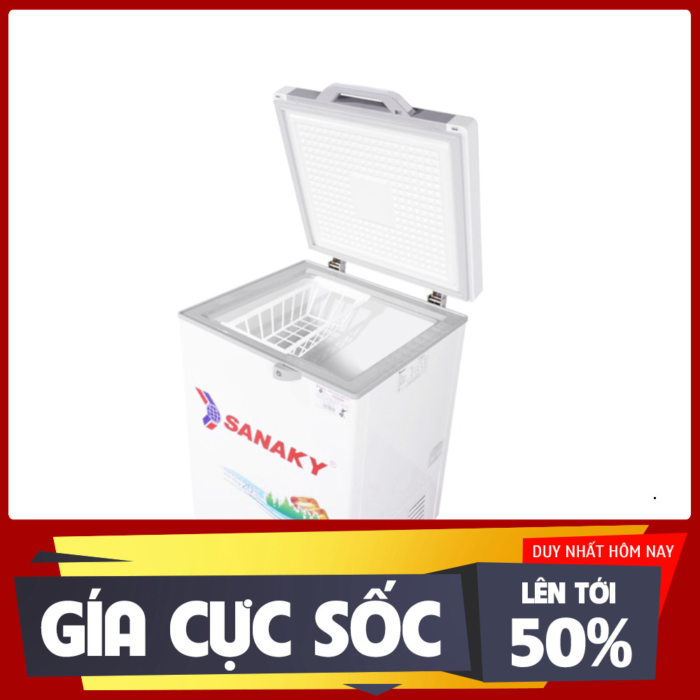 ib shop_ (HCM)  VH1599HYKD  Tủ Đông 100L Sanaky VH1599HYKD KÍNH CƯỜNG LỰC XANH  không inverter _mới 