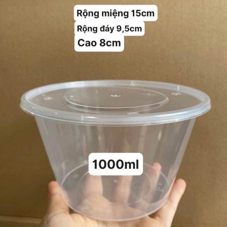 1 Thùng tô nhựa cứng 1000ml có nắp
