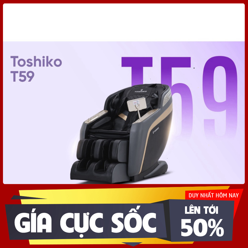 ib shop_ Ghế massage trị liệu toàn thân Toshiko T59  Con lăn 4D  Nhiệt hồng ngoại  Hỗ trợ lắp đặt  B