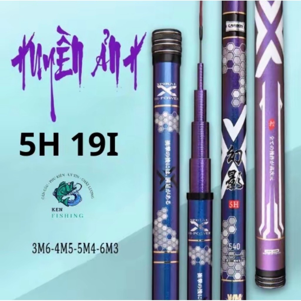 Comno Cần Câu Huyền Ảnh 5H cần câu đơn câu đài đầy đủ phụ kiện như hình giá rẻ đi câu fishing câu Cá