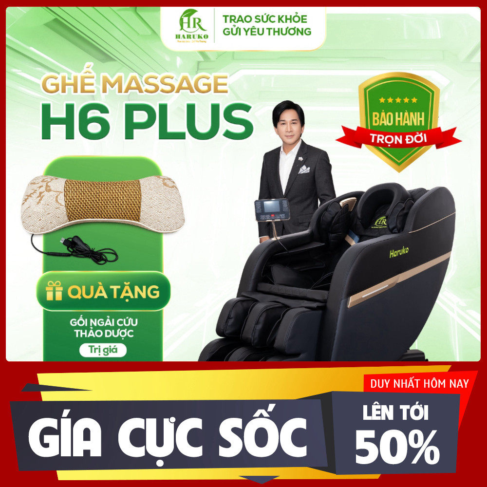 ib shop_ Ghế massage toàn thân HR Haruko H6 Plus, máy massage con lăn 3D, lắp đặt tại nhà bảo trì tr