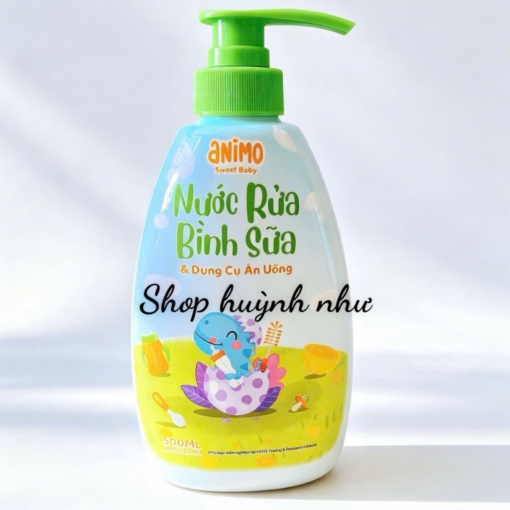 [SHOP 3K MARTS]Nước rửa bình sữa & dụng cụ ăn uống kháng khuẩn Animo dung tích 500ml dạng chai có vò
