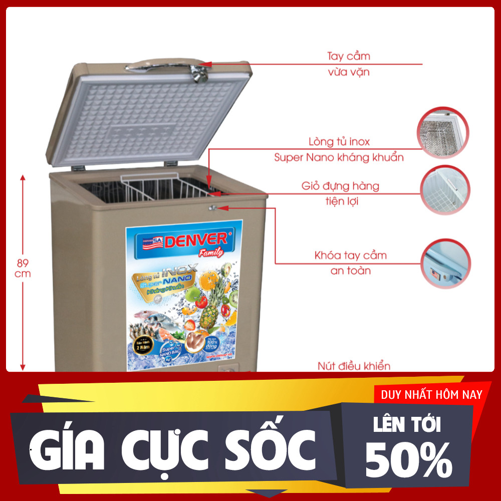 ib shop_ Tủ đông mini 100L Denver AS 286MDI  (Bảo hành 24 tháng) _mới 100%