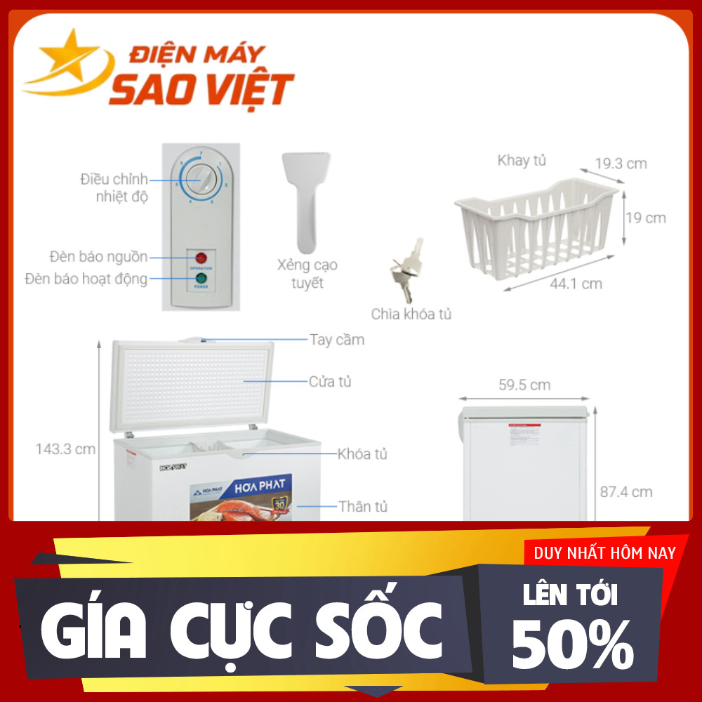 ib shop_ Tủ đông Hòa Phát HPF AD6252 252 lít Dàn Đồng Bảo Hành chính Hãng 24 tháng Toàn Quốc _mới 10
