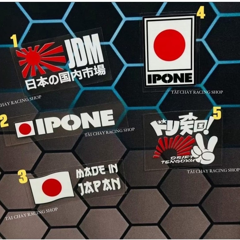 [ 1 TEM ] TEM DECAL STICKER JAPAN NHẬT LÔT ĐƯỢC DÁN TRANG TRÍ XE