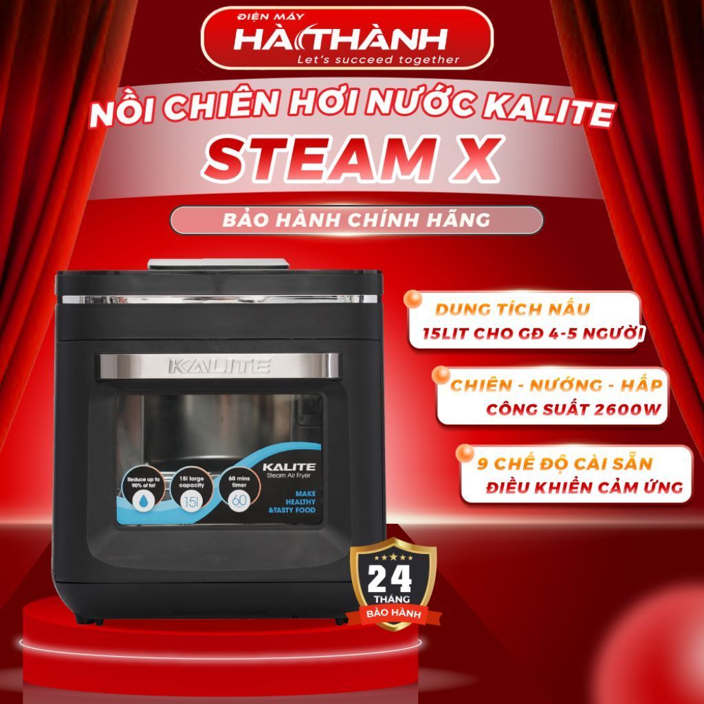 Nồi Chiên Hơi Nước Kalite Steam X, 15Lit - 2600W, Hàng Chính Hãng