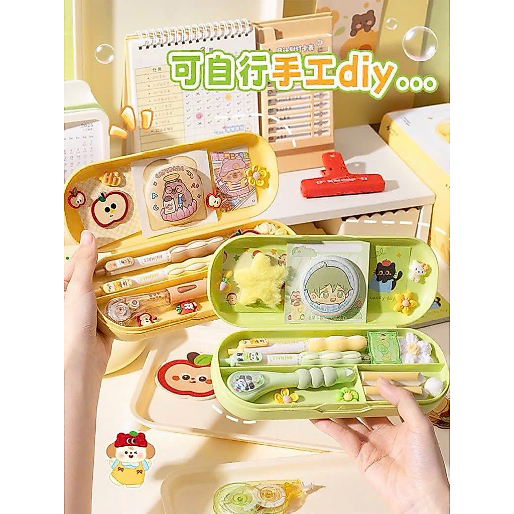 Hộp Bút Cute Kawaii Đính Charm Dễ Thương – Hộp Đựng Bút Mini Cho Học Sinh