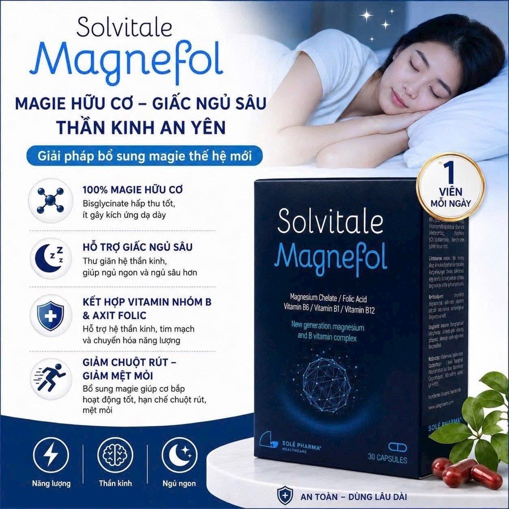 Magie hữu cơ-Magie Bisglycinate hộp 30 viên