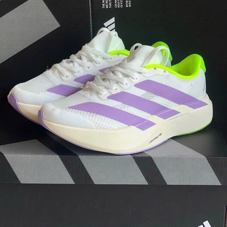 🏃‍♀️ Adidas Adizero Adios Pro 4 – Trắng / Tím / Xanh Neon