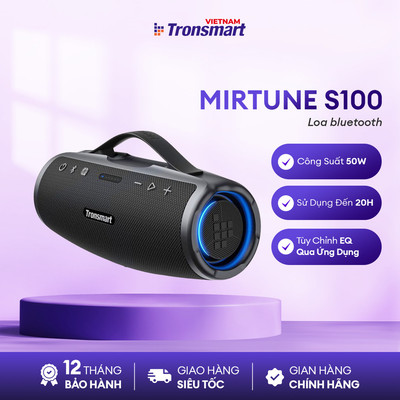 Loa Bluetooth Tronsmart MIRTUNE S100 | Công Suất 50W | Chơi Nhạc Đến 20h | Công nghệ SoundPulse  | Bảo Hành 12 Tháng