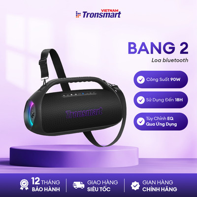 [MỚI] Loa Bluetooth Tronsmart BANG 2 |  Công Suất 90W | Sử Dụng Đến 18h | Âm Thanh SoundPulse | Bảo Hành 12 Tháng