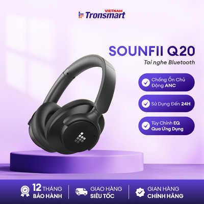Tai Nghe Chụp Tai Bluetooth Tronsmart SOUNFII Q20/Q20s|  Chống Ồn Chủ Động ANC | Chơi Nhạc Đến 50H | Bảo Hành 12 Tháng