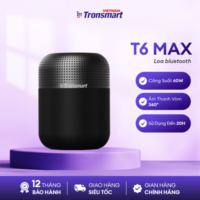 Loa Bluetooth Tronsmart Element T6 Max | Công suất 60W | Âm thanh vòm 360° | 20H phát nhạc | Bảo hành 12 tháng