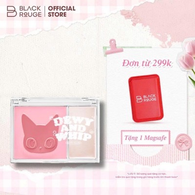 Má Hồng Kem Kèm Highlight Black Rouge Dewy Whip Cheek And Beam 75.1g